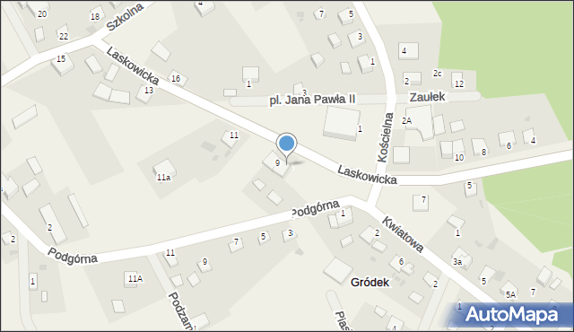 Gródek, Laskowicka, 9/1, mapa Gródek