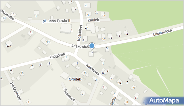 Gródek, Laskowicka, 7, mapa Gródek