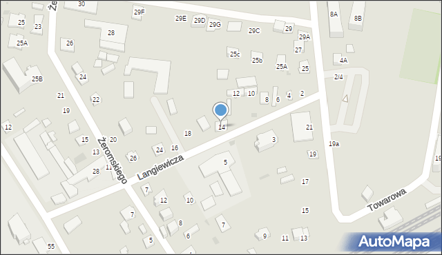 Grodzisk Mazowiecki, Langiewicza Mariana, gen., 14, mapa Grodzisk Mazowiecki