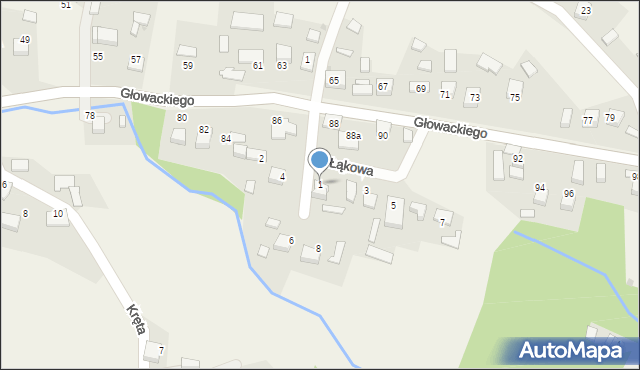 Grojec, Łąkowa, 1, mapa Grojec