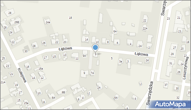 Gruszczyn, Łąkowa, 7, mapa Gruszczyn