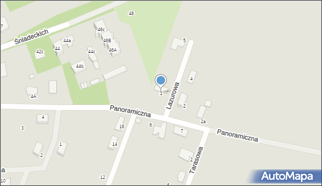 Gryfice, Lazurowa, 1, mapa Gryfice