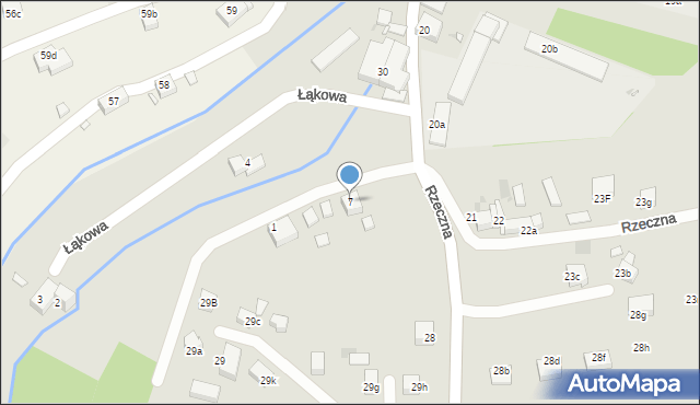 Gryfów Śląski, Łąkowa, 7, mapa Gryfów Śląski