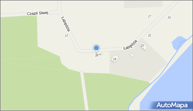 Grzegorzewice, Łabędzia, 16, mapa Grzegorzewice
