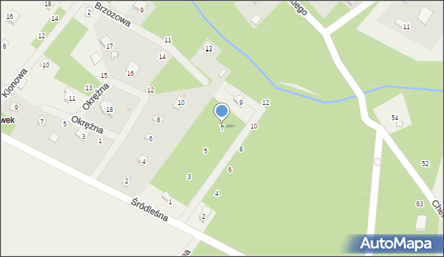 Grzymek, Lawendowa, 7, mapa Grzymek