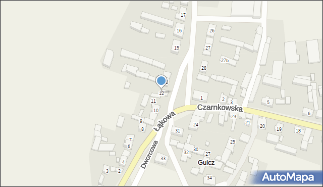 Gulcz, Łąkowa, 12, mapa Gulcz