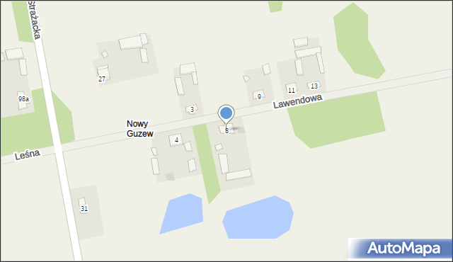 Guzew, Lawendowa, 8, mapa Guzew