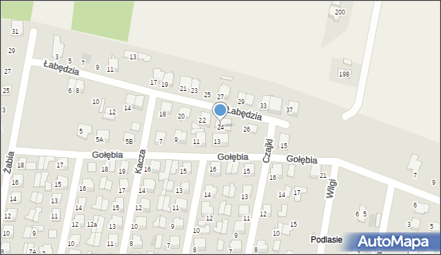Hajnówka, Łabędzia, 24, mapa Hajnówka
