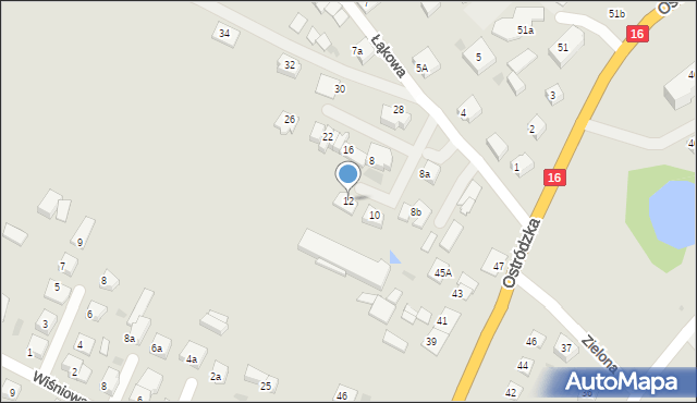 Iława, Łąkowa, 12, mapa Iława