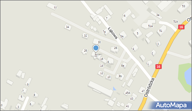 Iława, Łąkowa, 22, mapa Iława