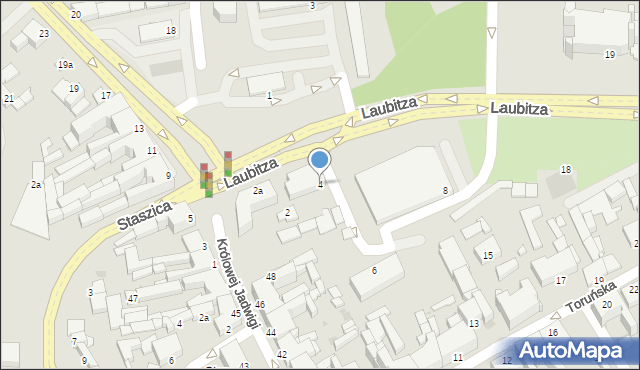 Inowrocław, Laubitza Antoniego, bp., 4, mapa Inowrocławia