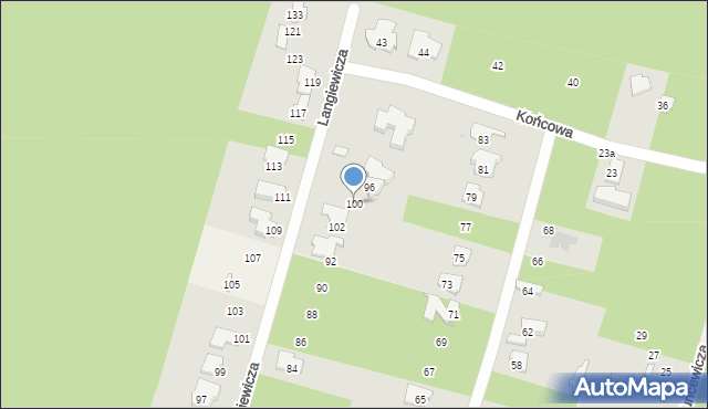 Izabelin C, Langiewicza Mariana, gen., 100, mapa Izabelin C