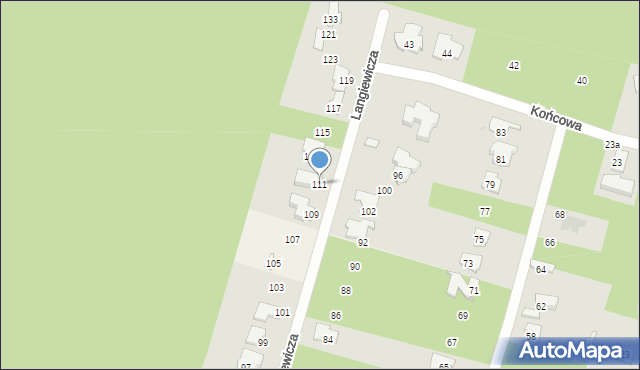 Izabelin C, Langiewicza Mariana, gen., 111, mapa Izabelin C