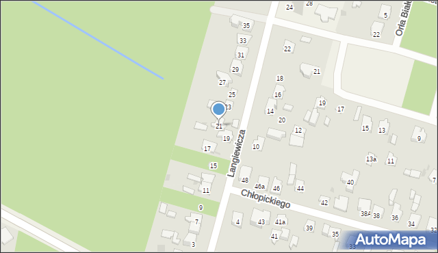 Izabelin C, Langiewicza Mariana, gen., 21, mapa Izabelin C