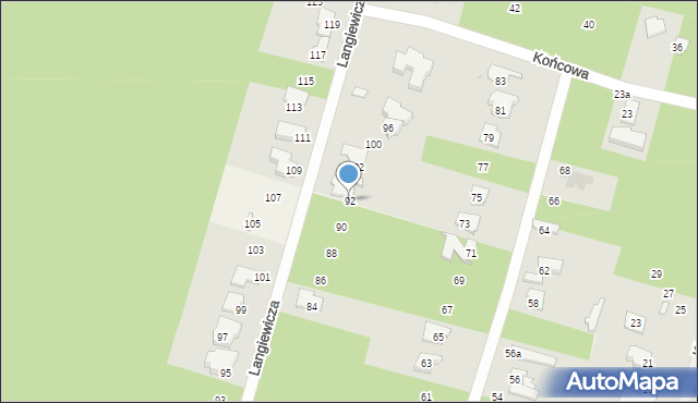 Izabelin C, Langiewicza Mariana, gen., 92, mapa Izabelin C