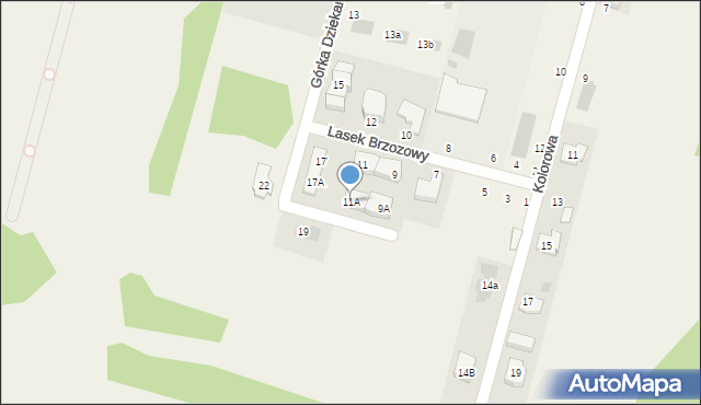 Izabelin-Dziekanówek, Lasek Brzozowy, 11A, mapa Izabelin-Dziekanówek