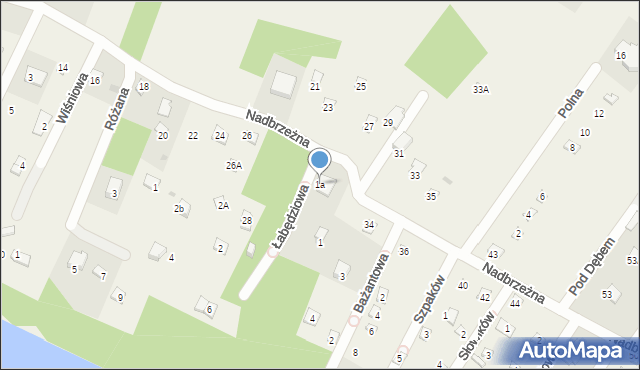 Izbica, Łabędziowa, 1a, mapa Izbica