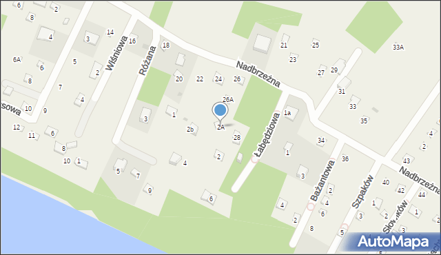 Izbica, Łabędziowa, 2A, mapa Izbica