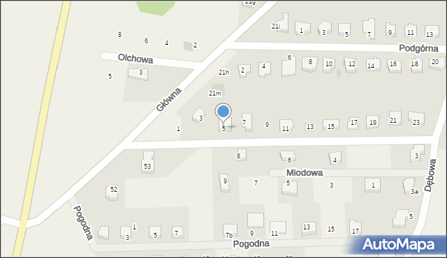 Jaczów, Łagodna, 5, mapa Jaczów