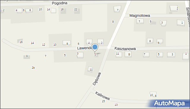 Jaczów, Lawendowa, 1, mapa Jaczów