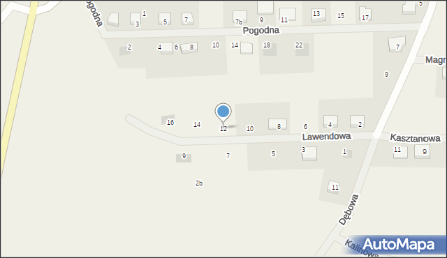 Jaczów, Lawendowa, 12, mapa Jaczów