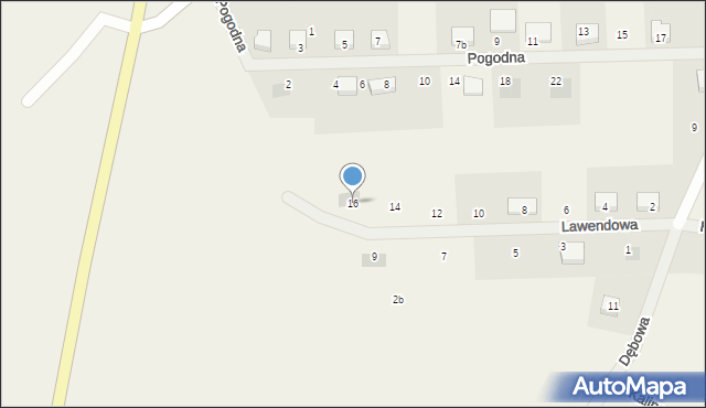 Jaczów, Lawendowa, 16, mapa Jaczów