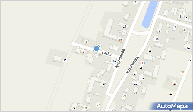 Jaksonów, Ładna, 1, mapa Jaksonów