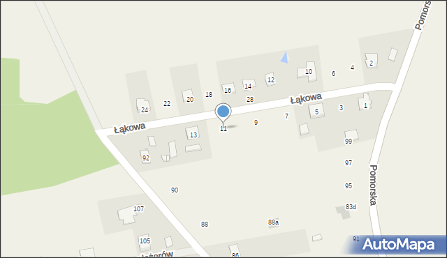 Jaktorów, Łąkowa, 11, mapa Jaktorów