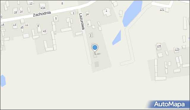 Janiszew, Lazurowa, 7, mapa Janiszew