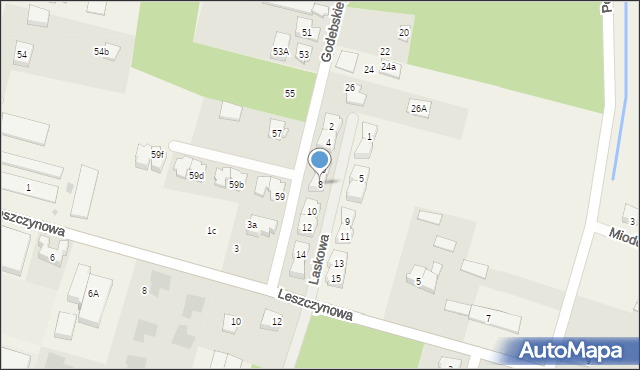 Janki, Laskowa, 8, mapa Janki