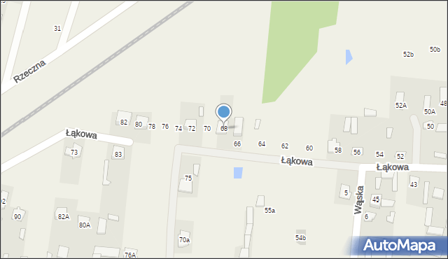 Jasienica, Łąkowa, 68, mapa Jasienica