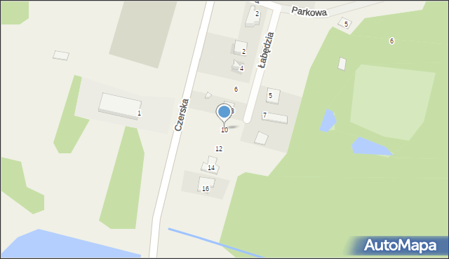 Jasieniec, Łabędzia, 10, mapa Jasieniec