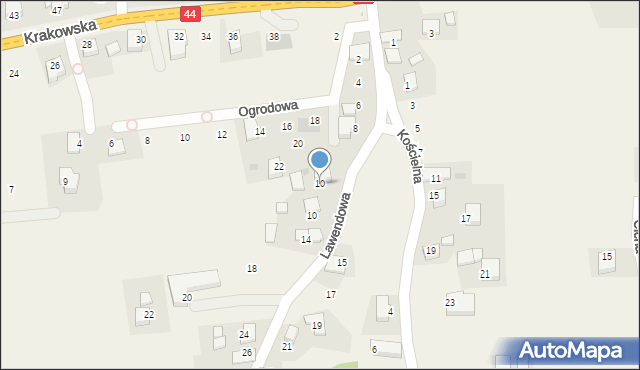 Jaśkowice, Lawendowa, 10, mapa Jaśkowice