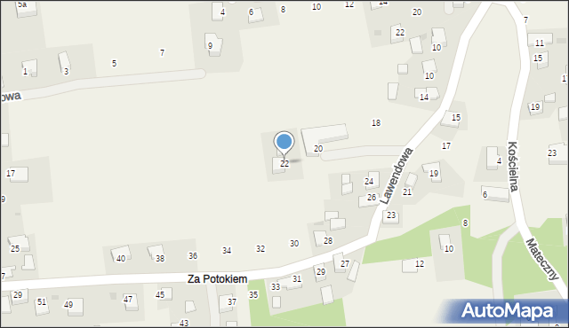 Jaśkowice, Lawendowa, 22, mapa Jaśkowice