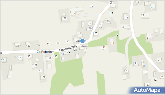 Jaśkowice, Lawendowa, 27, mapa Jaśkowice