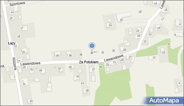 Jaśkowice, Lawendowa, 34, mapa Jaśkowice