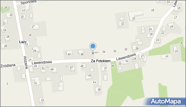 Jaśkowice, Lawendowa, 36, mapa Jaśkowice