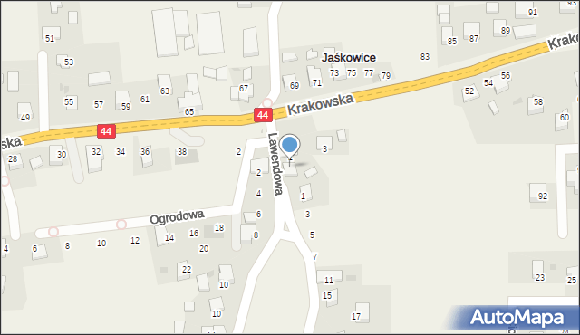 Jaśkowice, Lawendowa, 5, mapa Jaśkowice
