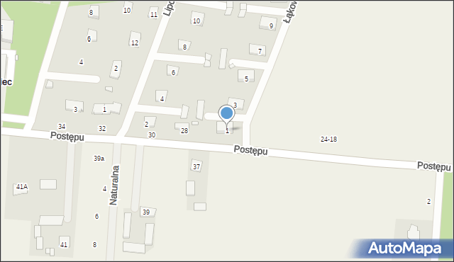 Jastrzębiec, Łąkowa, 1, mapa Jastrzębiec