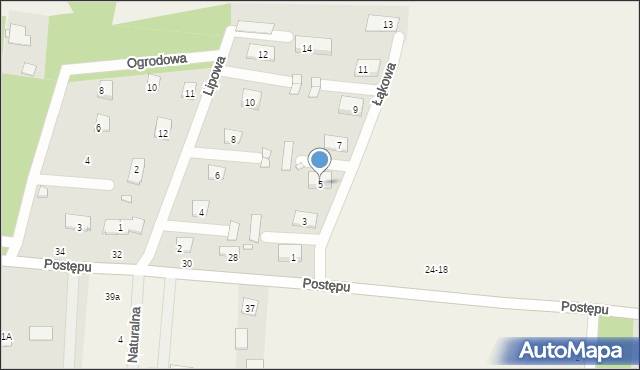 Jastrzębiec, Łąkowa, 5, mapa Jastrzębiec