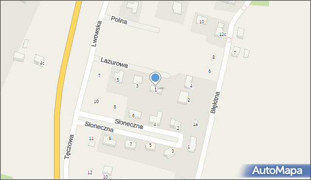 Jaszkowa Dolna, Lazurowa, 1, mapa Jaszkowa Dolna