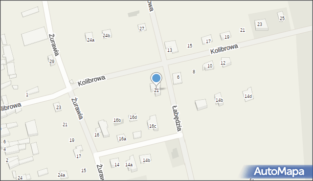 Jędrzychów, Łabędzia, 21, mapa Jędrzychów