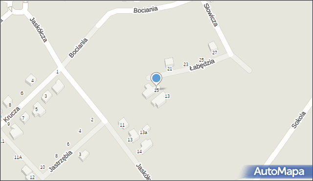 Jelcz-Laskowice, Łabędzia, 15, mapa Jelcz-Laskowice
