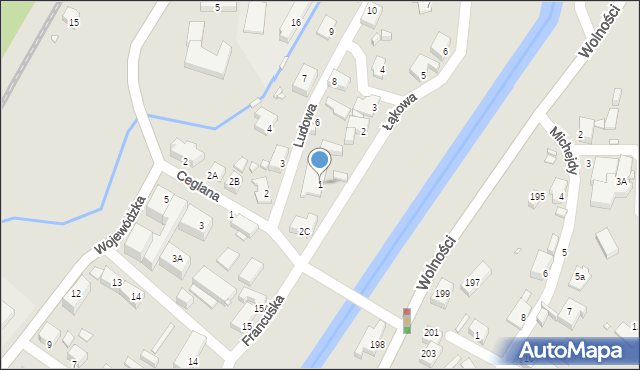 Jelenia Góra, Łąkowa, 1, mapa Jelenia Góra