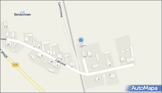 Jerka, Łąkowa, 11b, mapa Jerka