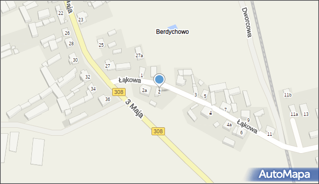 Jerka, Łąkowa, 2, mapa Jerka