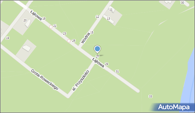 Józefów, Łąkowa, 27, mapa Józefów