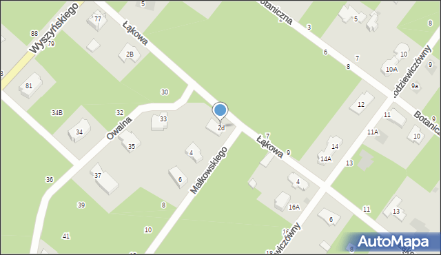 Józefów, Łąkowa, 2d, mapa Józefów