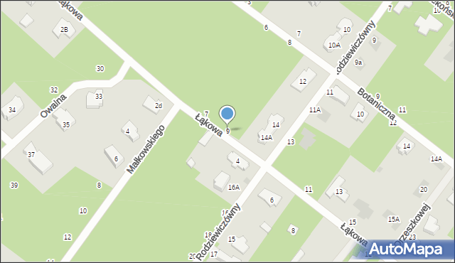 Józefów, Łąkowa, 9, mapa Józefów