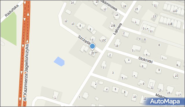 Juszkowo, Łąkowa, 10, mapa Juszkowo